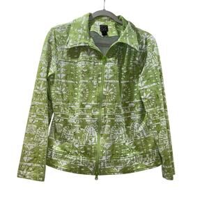 Clara Sun Woo Zip-Front Abstract Print Jacket – Size Large